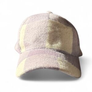 Steve Madden Plaid Cap - Purple and Cream